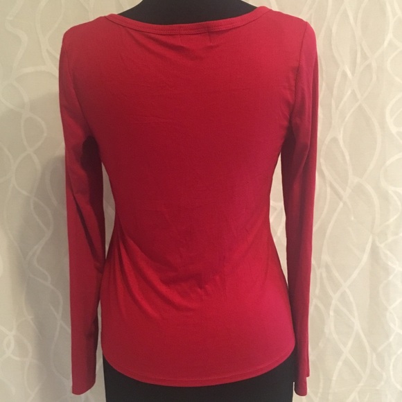 PST Red Thermal tee top shirt blouse NWT - Picture 3 of 3